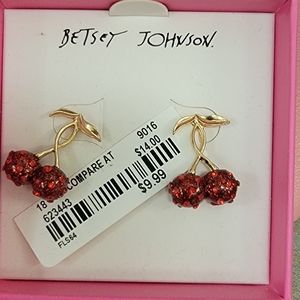 Betsey Johnson cherry earrings * NIB